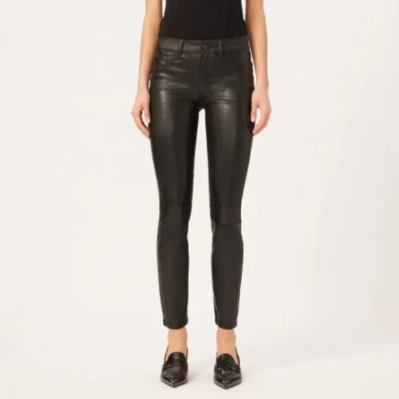 DL1961 Florence Insta Sculpt Epiphany Black Coated Moto Skinny Jean 30 - Picture 1 of 9